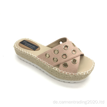 Damen Espadrilles Open Tobe Slide Slipper Plattform Sandalen